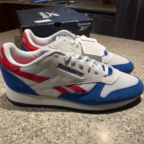 Reebok Classic Leather Shoes SZ 12 - GX2257 'Blue & Red' NEW IN BOX - Picture 1 of 5